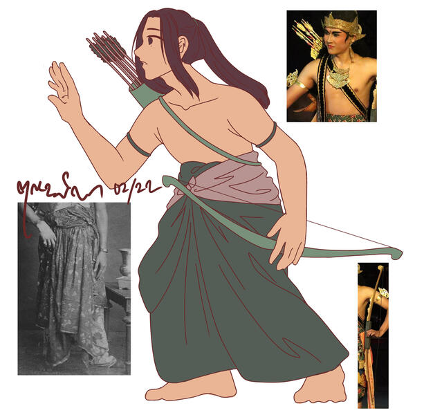 Whilst Jaka Tarub, the original main character of the folklore, presents as a figure who is helpful, calm, and collected. At first to seemingly complement Nawang Wulan’s character, later to be exposed as her ‘adversary’.